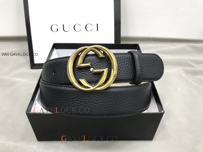 Gucci '70 Leather Belt Interlocking GG Buckle Original Size
